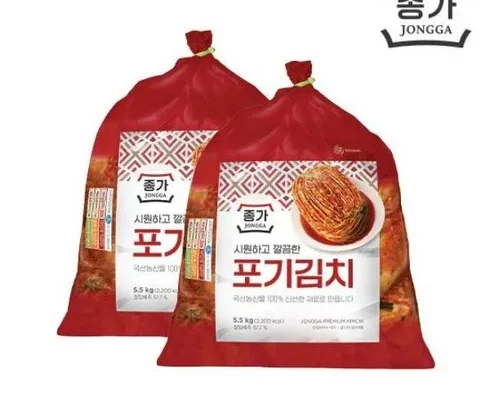 정말 놓치기 아까운  종가 중부식 포기김치 11kg (5.5kg X 2 추천